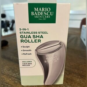 NEW Mario Badescu 2-in-1 Stainless Steel Gua Sha Roller, Sealed in Box